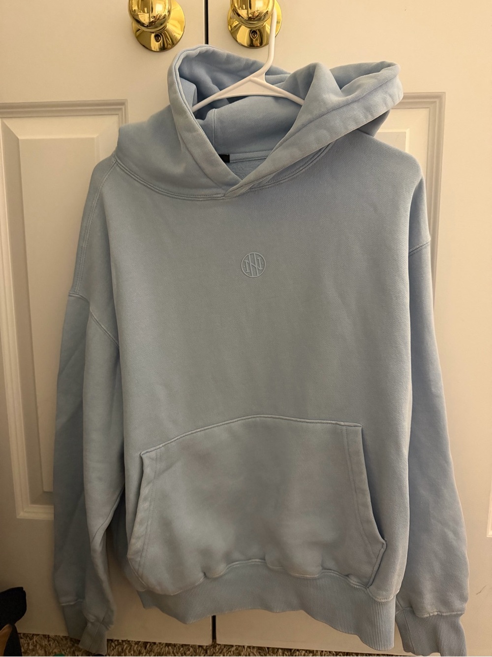 Light Blue Men’s Hooded Sweatshirt - Casual Pullover